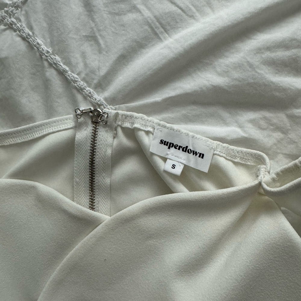 Revolve Superdown White Off Neck Twist Top - image 6